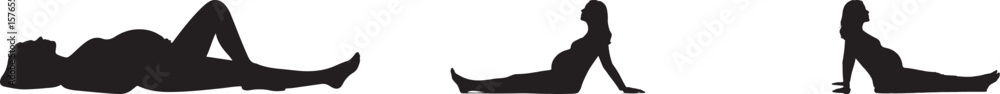Silhouette of a pregnant woman in various poses, capturing maternity, pregnancy, and anticipation of motherhood. Silhouette of a pregnant woman in various poses, capturing maternity, pregnancy, and anticipation of motherhood.