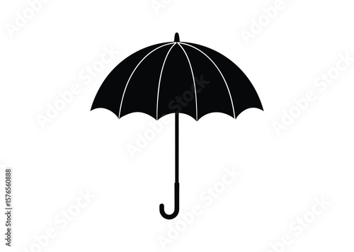 Umbrella silhouette Black Vector white background