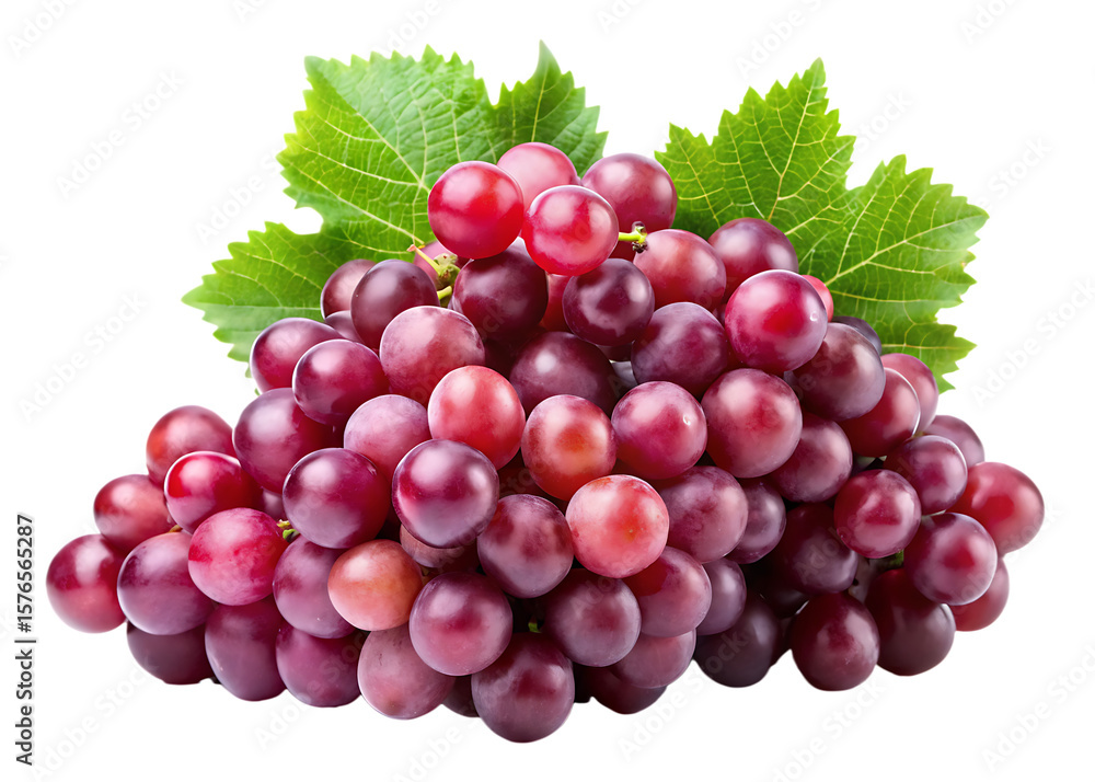 Fototapeta premium red grapes bunch isolated on white background, png, ai generated.