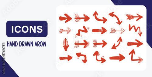Hand-Drawn Arrow Icons A Collection of Unique and Expressive Vector Arrows for Design Projects