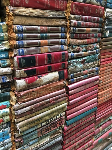 Wallpaper Mural stacks of colorful old books Torontodigital.ca