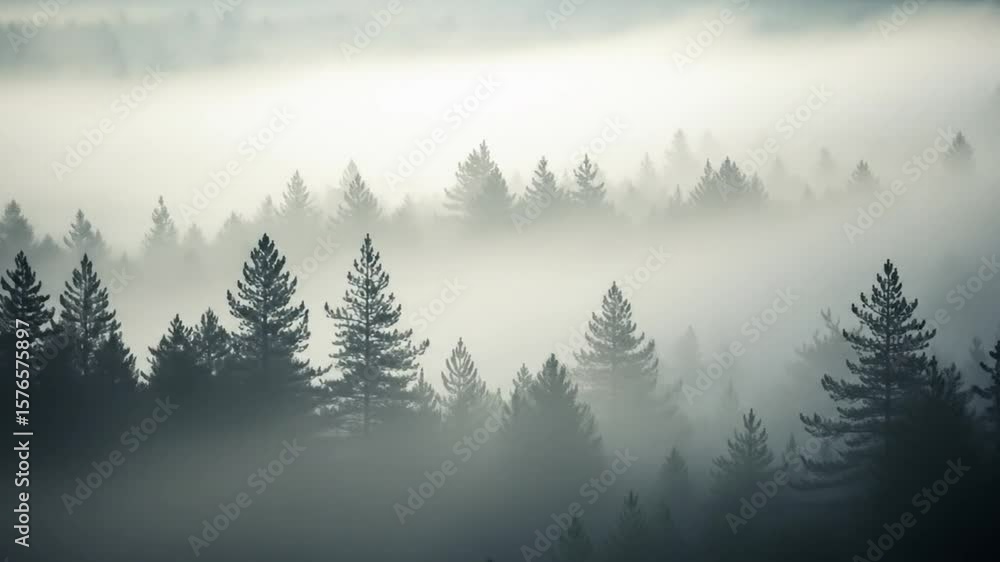 Misty Forest Landscape at Dawn Misty Forest Landscape at Dawn