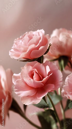 Pink Roses in a Soft Focus Background Creating a Romantic Atmosphere for Any ...