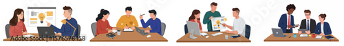Four-part sequence of team-based problem-solving in a professional office environment
