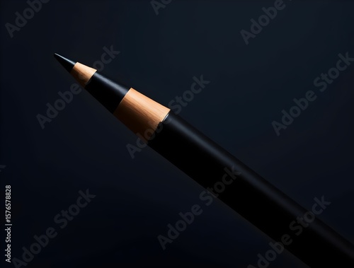 Wallpaper Mural Black Pencil: Close-Up Macro Photography of a Graphite Pencil Point on Dark Background Torontodigital.ca