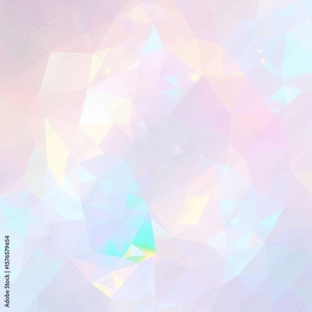 Obraz premium Elegant iridescent opal abstract background with delicate, luminous geometric shapand subtle glow. Perfect for sophisticated, modern, and stylish designs, adding a touch of luxury and ethereal beauty.