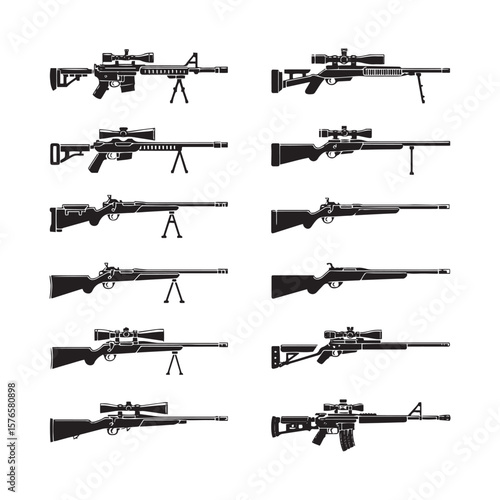 Collection of Sniper Rifles, Various Models for Precision Shooting