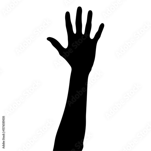 Hand Up silhouette, Vector Design