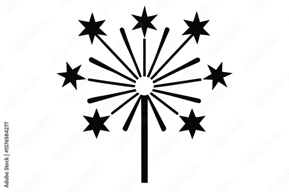 Fototapeta premium christmas fireworks vector icon