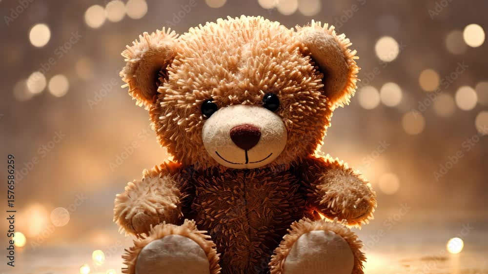 Cuddly Comfort: A close-up shot of a cozy teddy bear exuding warmth and joy. The soft toy is illuminated by a gentle, creating a dreamlike atmosphere. Cuddly Comfort: A close-up shot of a cozy teddy bear exuding warmth and joy. The soft toy is illuminated by a gentle, creating a dreamlike atmosphere.
