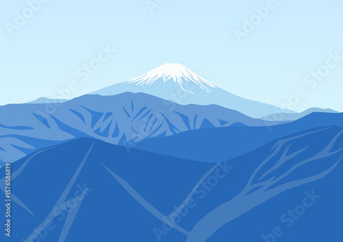 Wallpaper Mural 山並み風景グラデーションイラスト Torontodigital.ca