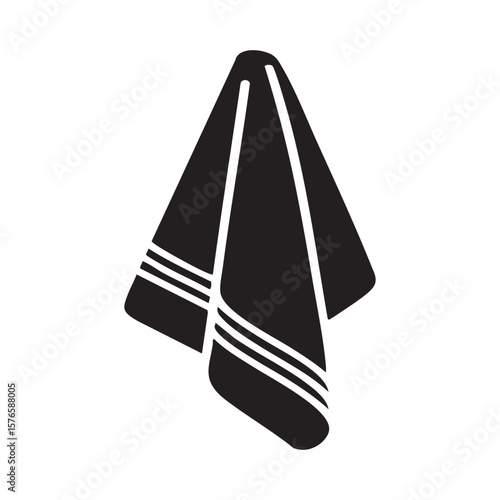 Hanging Towel Silhouette With Stripes Vector Illustration