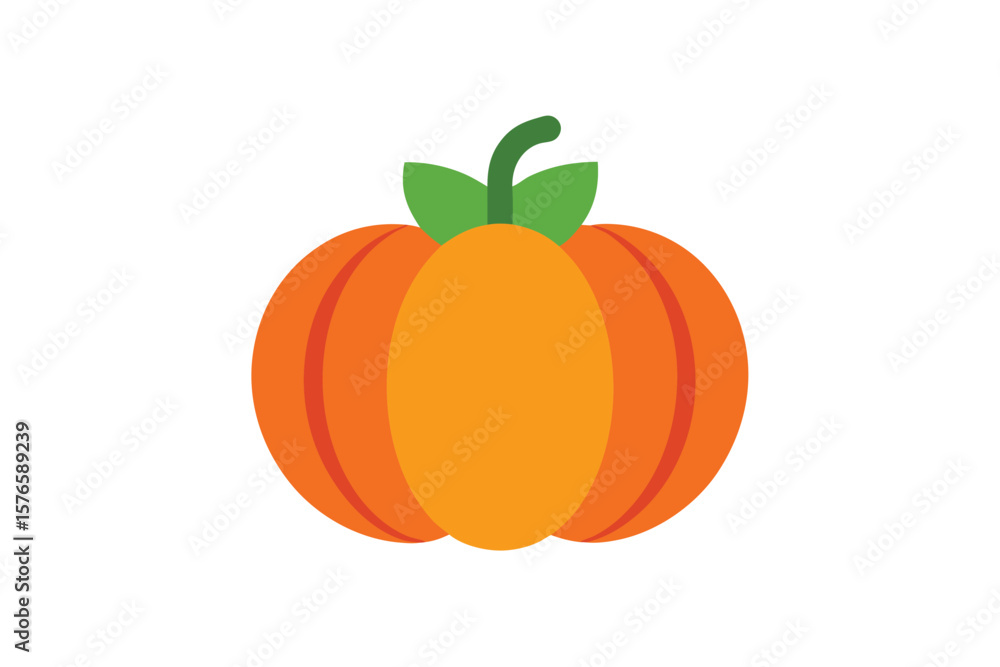 Obraz premium Pumpkin Vegetable Icon Vector Illustration On White