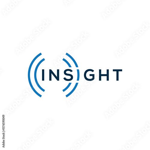 word mark insight logo design icon vector template