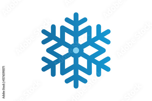 Snowflake Icon Vector Winter Cold On White