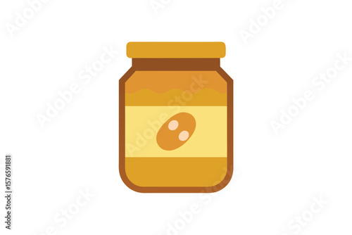 Jar Of Peanut Butter Icon Vector Illustration On White Background