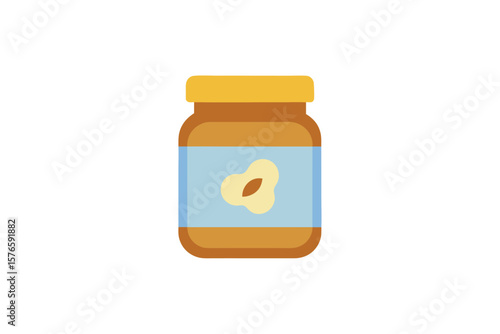 Jar Of Peanut Butter Icon Vector Illustration On White Background