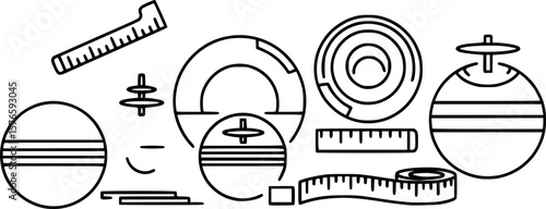 Lawn bowling set outline icon vector
