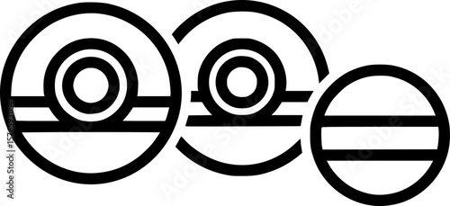 Lawn bowling set outline icon vector
