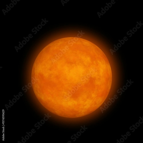 A captivating, seamless 3D animation of a shining sun. The calm movement and textured surface make it ideal for representing energy, power, or for use in science-related projects.