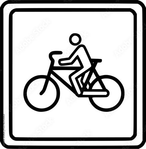 Bicycle lane sign outline icon vector
