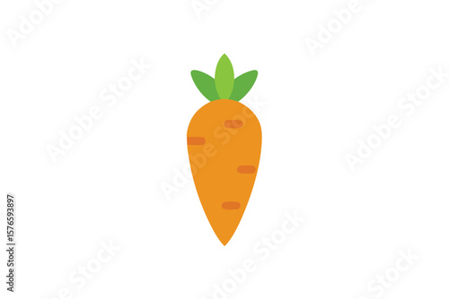 Carrot Vegetable Icon Vector Minimal Flat On White