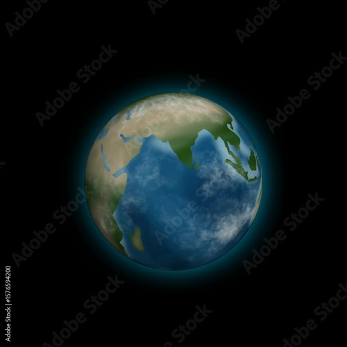 A stunning, seamless 3D animation of planet Earth slowly rotating against a black background. With its calm, soothing movement, this footage is suitable for a variety of projects.