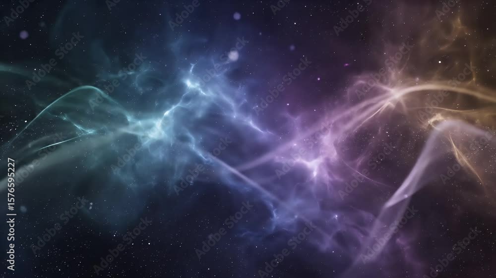 Calm and ethereal animation of abstract, colorful nebula clouds and soft flowing light trails.
Calm and ethereal animation of abstract, colorful nebula clouds and soft flowing light trails.