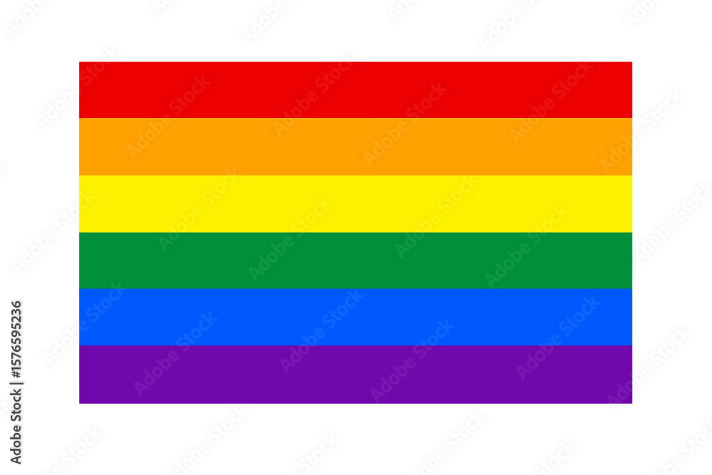 Obraz premium Rainbow LGBT Pride Flag Background, LGBTQ Gay Pride Stripes, Symbol of Diversity and Equality, Colorful Rainbow Banner, Inclusive Community, Stock Vector Illustration