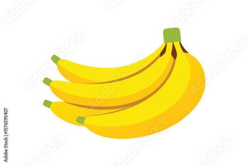 Banana Bunch Icon Vector Fruit On White