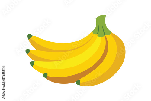 Banana Bunch Icon Vector Fruit On White