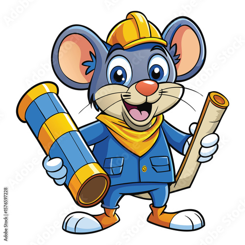Mouse Engineer Works Construction Site