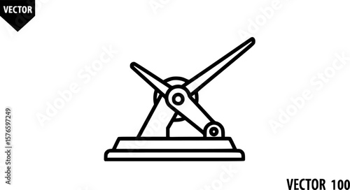 Telegraph key morse code communication device outline icon vector
