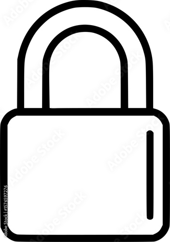 Padlock outline icon vector
