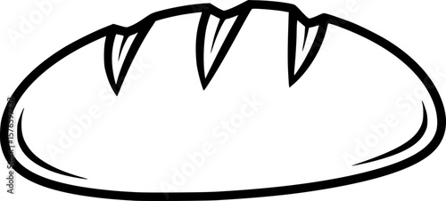 Sourdough loaf outline icon vector
