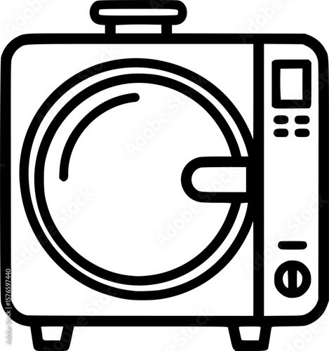 Autoclave sterilizer outline icon vector
