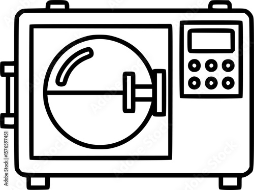 Autoclave sterilizer outline icon vector
