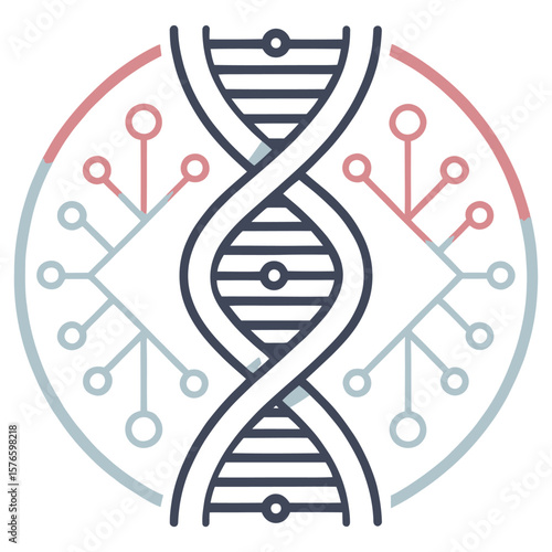 DNA Structure and Neural Network: A captivating visual representation of the intricate DNA double helix intertwined with a network of interconnected neural pathways.