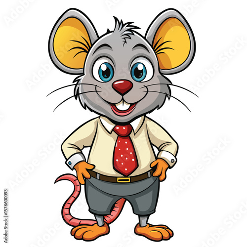 Cartoon mouse dressed in business attire