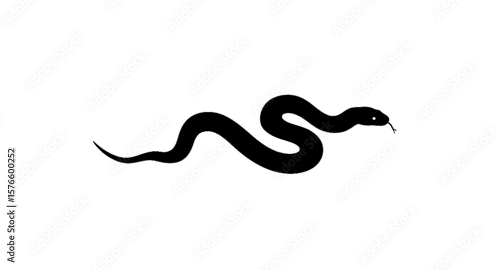 Naklejka premium Sleek Serpent Silhouette