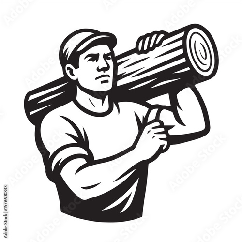 man carrying wooden plank