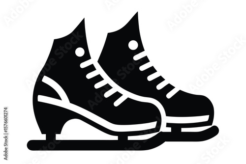 ice skates pair vector icon