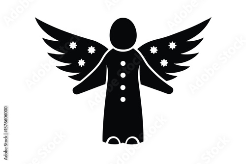 snow angel vector icon