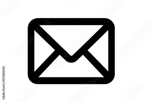 Envelope Mail Icon. Email Symbol for App, UI, Website, Web Design Element. Communication Message Icon. Black Outline Vector Illustration. Digital Messaging, Notification, Contact, Interface, Isolated