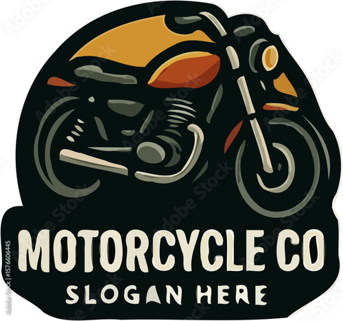  bold retro-style motorcycle logos, each in a badge design, perfect for biker brands or garages.
