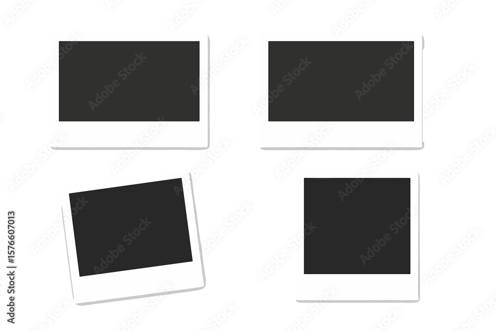 Realistic Polaroid Photo Frame Collection. Blank Instant Photo Border Mockup Set. Empty Retro Snapshot Template. Vector Illustration. Isolated Transparent Background. Vintage Photography Design. Realistic Polaroid Photo Frame Collection. Blank Instant Photo Border Mockup Set. Empty Retro Snapshot Template. Vector Illustration. Isolated Transparent Background. Vintage Photography Design.