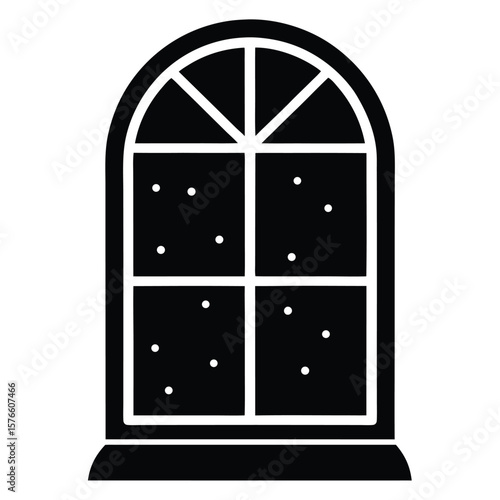 snow window vector icon