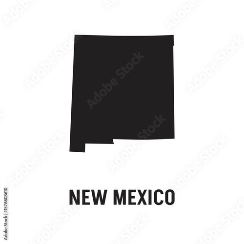 New Mexico state of USA. New Mexico flag and territory. States of America territory on white background. Separate states. Vector illustration