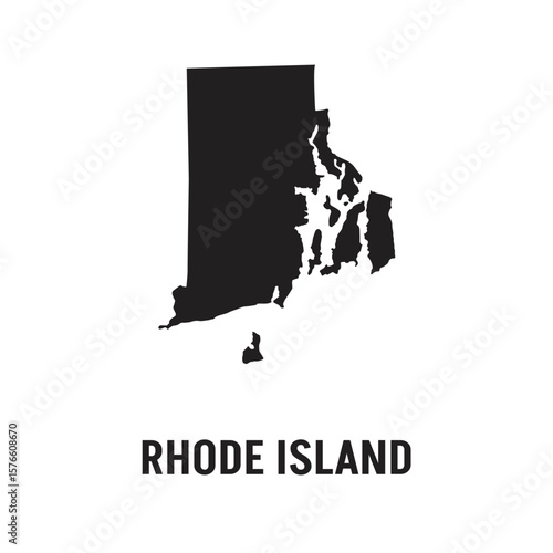 Rhode Island Map Black, State Border, United States, US America, Transparent Isolated, Variations. High detailed vector map - Rhode Island. Vector icon. Color set