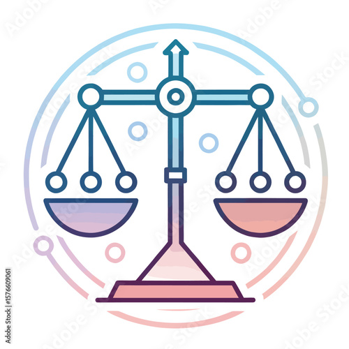Scales of Justice: This artistic illustration showcases the scales of justice, symbolizing fairness, balance, and the pursuit of truth.